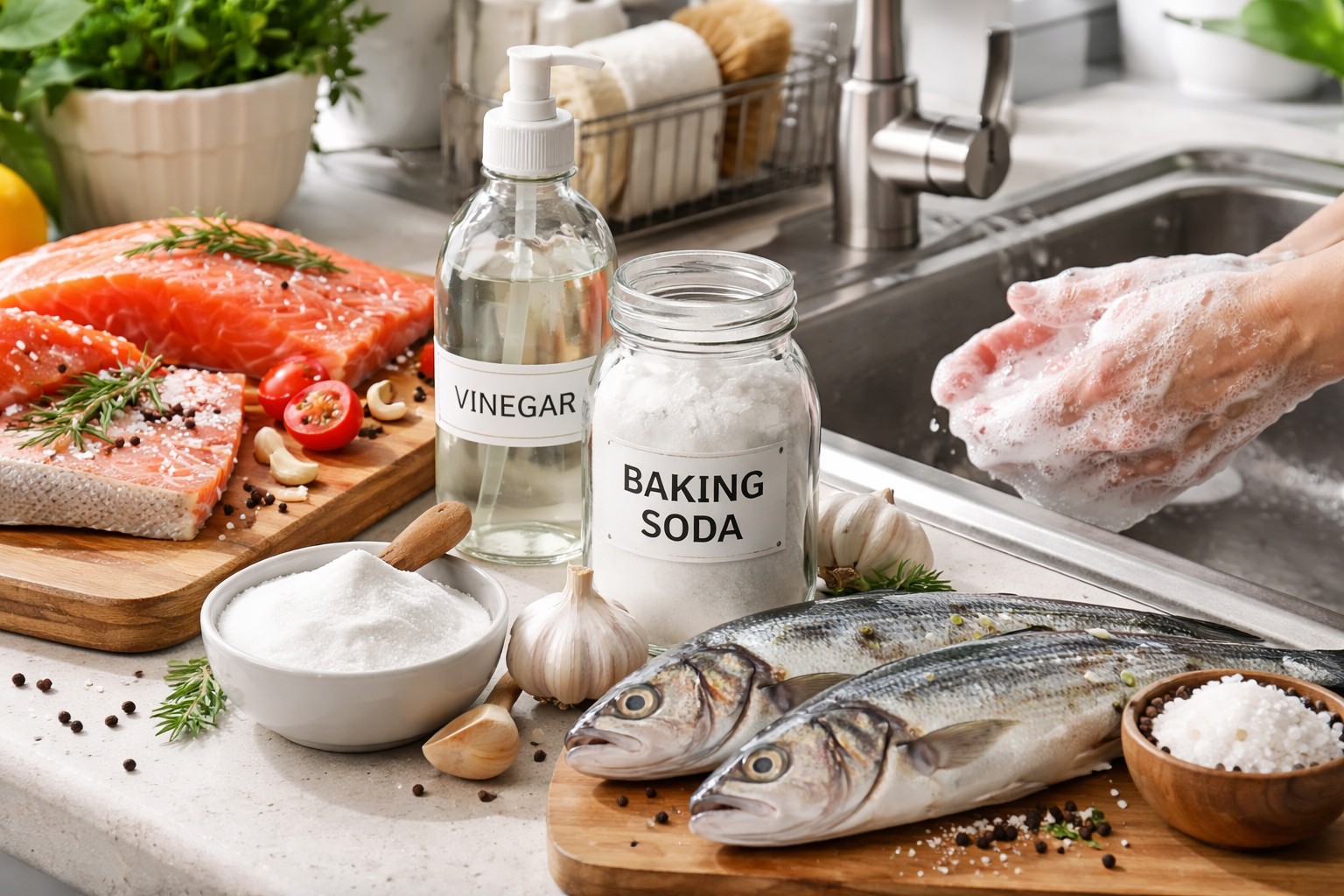 Un metodo collaudato per rimuovere istantaneamente l'odore pungente di pesce dalla pelle delle mani