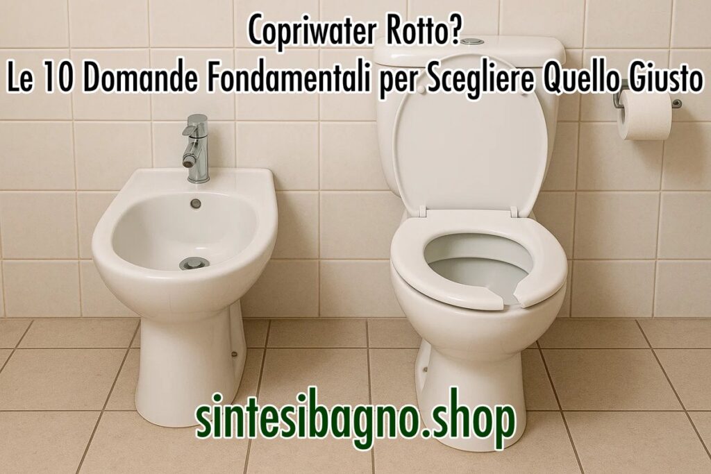 Dettaglio di un copriwater bianco in un bagno moderno.